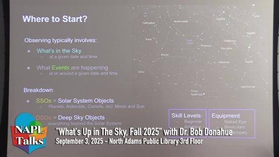 North Adams Public Library Presents - What's Up in the Sky with Bob Donahue - Fall 2025